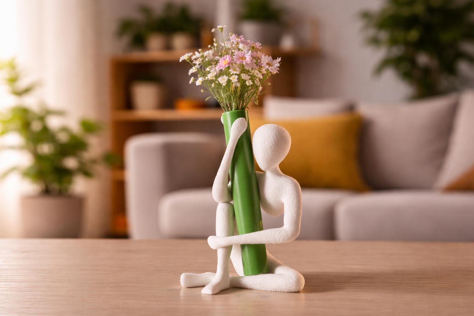 Modern Decor Sculpture Minimalist Abstract Sitting Figure