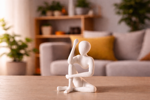 Modern Decor Sculpture Minimalist Abstract Sitting Figure