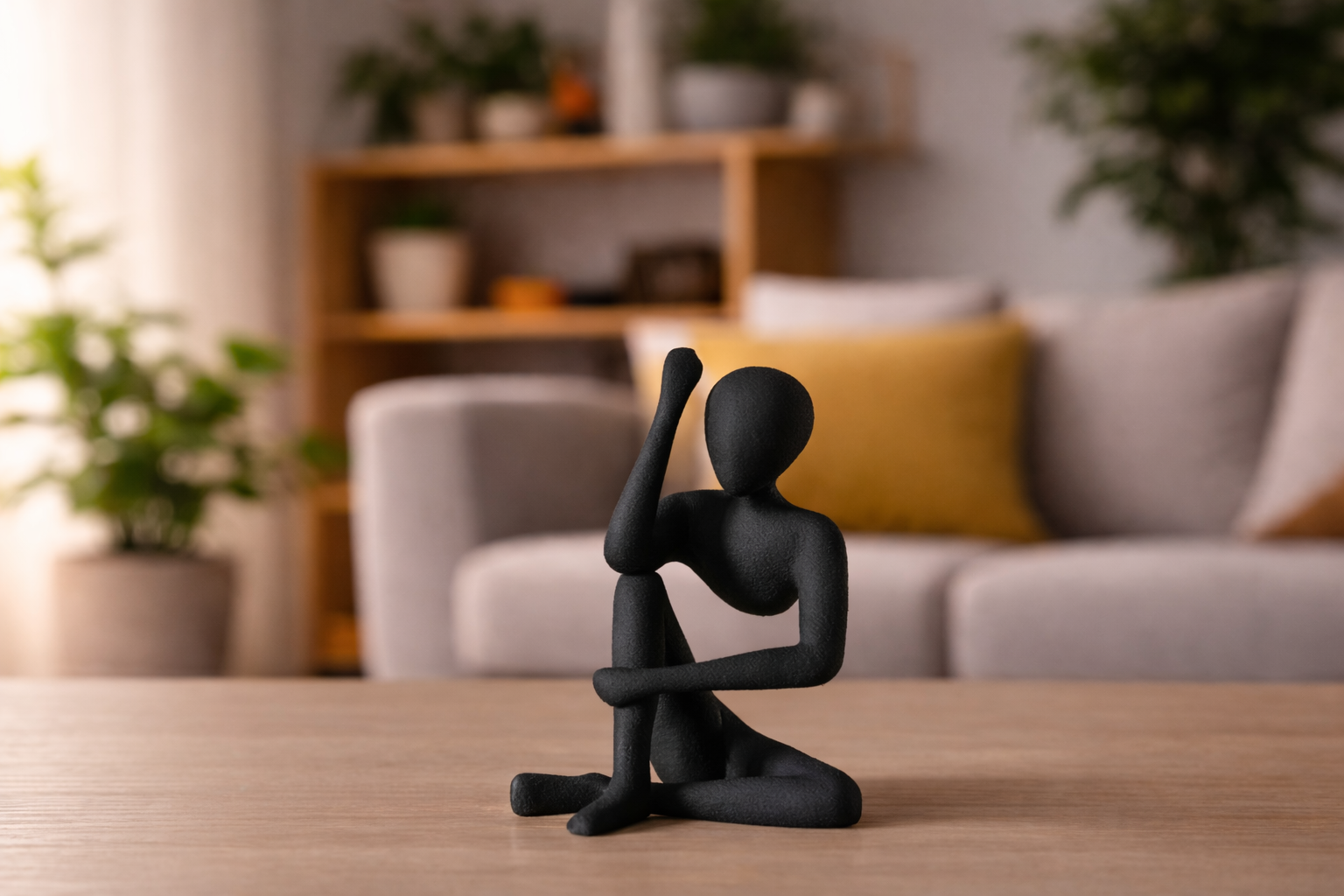 Modern Decor Sculpture Minimalist Abstract Sitting Figure