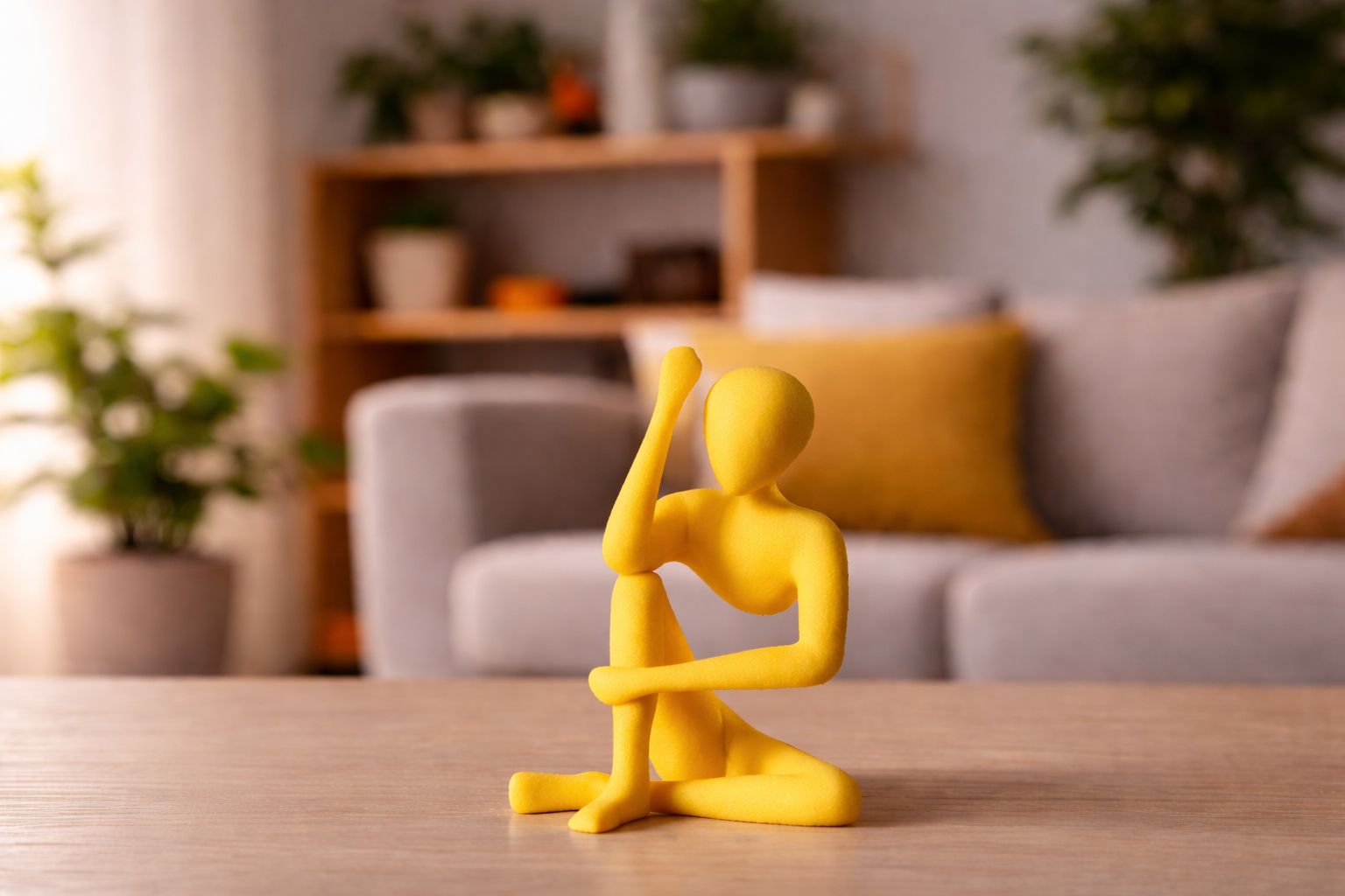 Modern Decor Sculpture Minimalist Abstract Sitting Figure