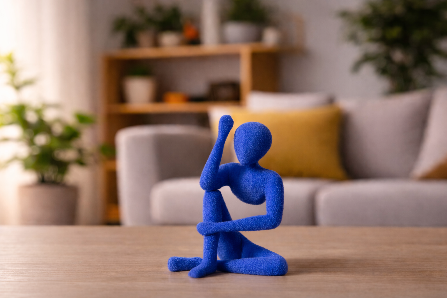 Modern Decor Sculpture Minimalist Abstract Sitting Figure