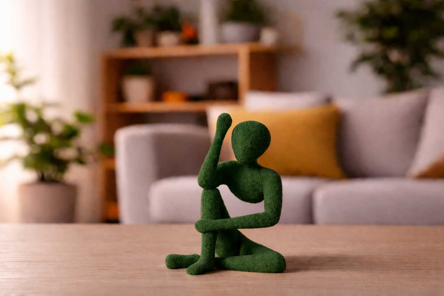 Modern Decor Sculpture Minimalist Abstract Sitting Figure