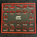 F1 2026 Circuit Calendar – 3D Printed Desk Display for Motorsport Fans
